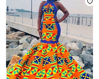 kente cloth prom dress