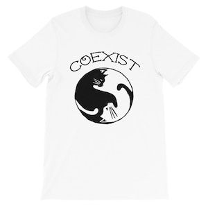 COEXIST Yin Yang Black and White Cats Short-Sleeve Unisex T-Shirt