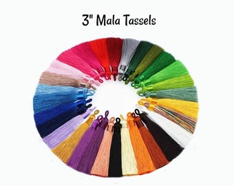 3" Silk Tassels - Mala Tassel - Necklace/Earring Tassel - Long Tassels - Jewelry Tassels - 3 Inches - 80mm - Amazing Quality!  Beautiful!