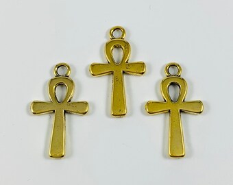 religious cross charms D10138 20pcs Dark Gold color 43x19mm ANKH religious cross charms D10138 20pcs Dark Gold color 43x19mm ANKH