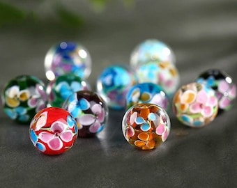 flower cap CRYSTAL matte RAINBOW 9mm CZECH Glass BEADs 12