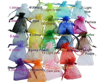 20 bolsas de organza para regalo - Bolsas de organza para joyas - Bolsas pequeñas para regalos de boda - Bolsas de regalo - 7 x 9 cm