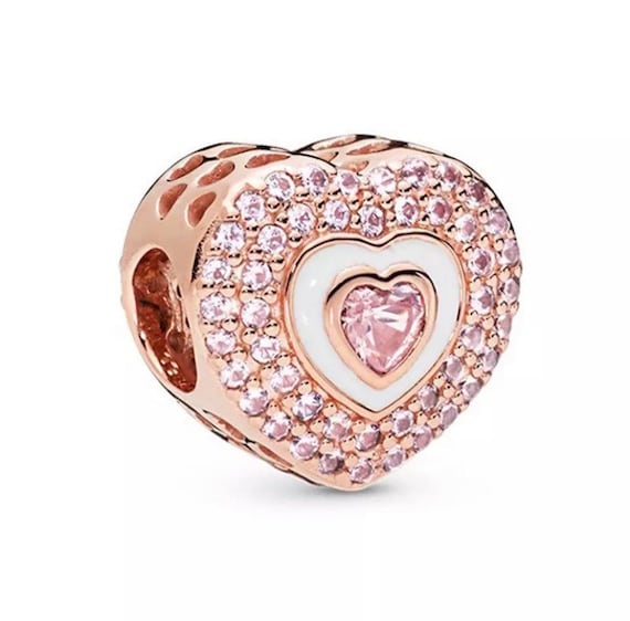 Hearts All Over Charm, Rose gold plated