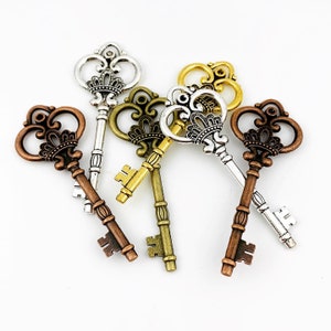 Colgantes de llave XL - Acabado en plata, oro, bronce y cobre - Colgantes de llave - Dijes de llave grandes - Llave de estilo vintage