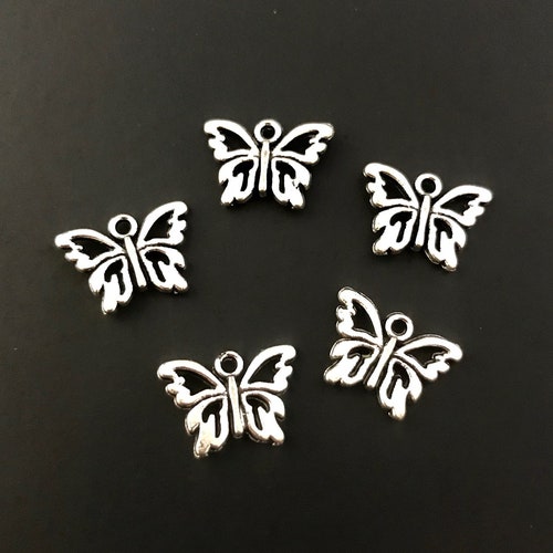 BULK 30pc butterfly Charms in Antique Silver - Etsy