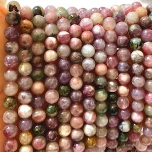 Genuine Watermelon Tourmaline Beads -  High Quality AAA - Colorful Round Smooth Beads - 15&quot; Strand - 6, 8mm