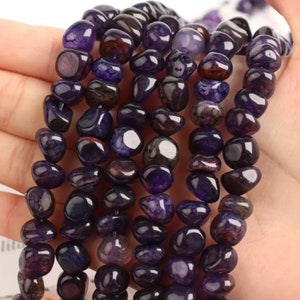 Tourmaline Irregular Shape Beads - Size 8mm - 17&quot; Strand - Approx. 60 Beads - Dark Purple