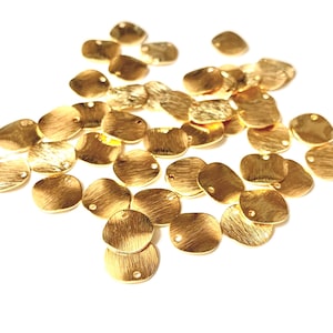 24-karaats vergulde messing bedels - ronde bedels/tags - 10 mm - kies aantal