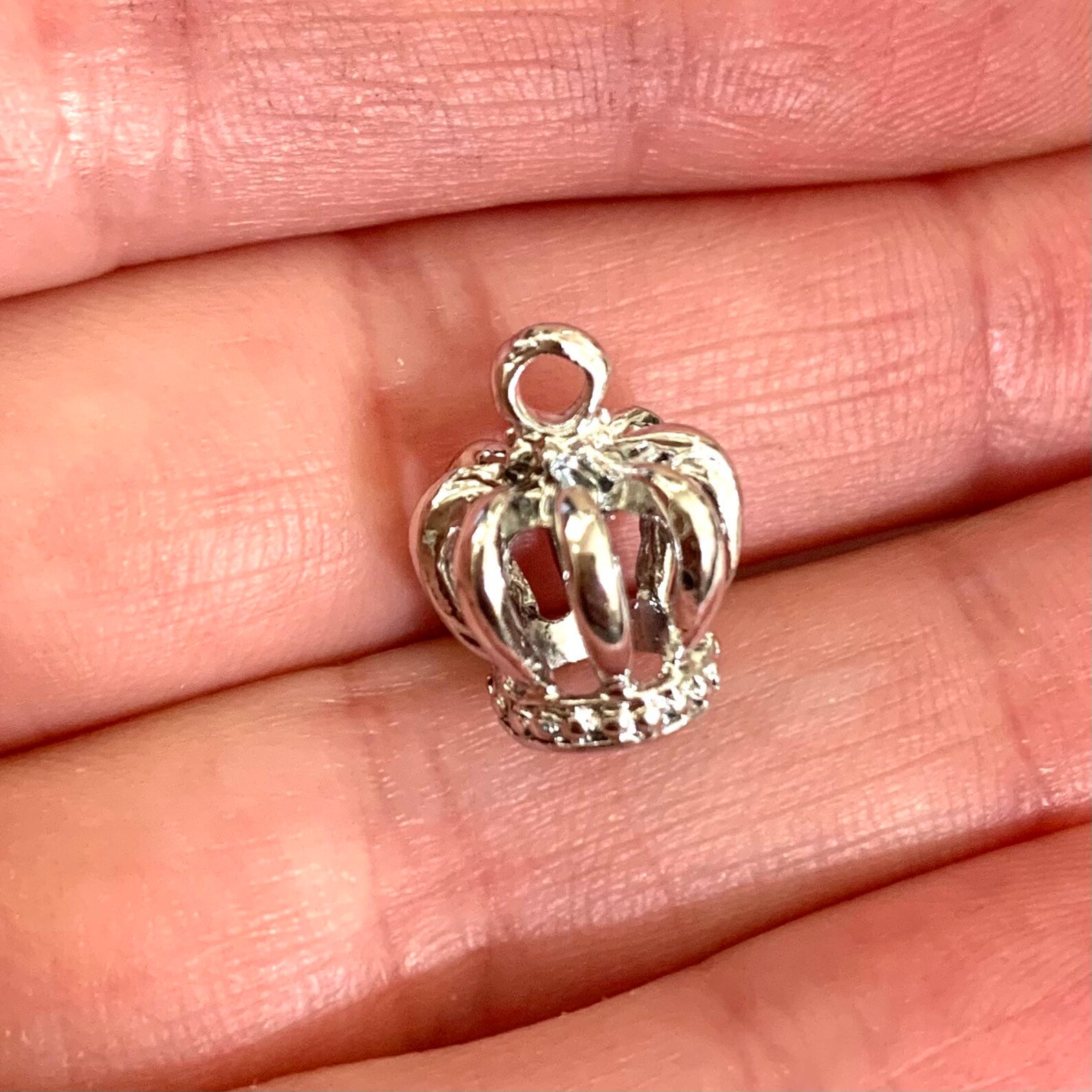 10 Crown Charms Silver Finish 3D Crown Charms with Etsy