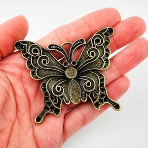 Stunning Butterfly Pendant - Vintage Bronze Tone - Extra Large Butterfly Pendant - Beautiful Detail