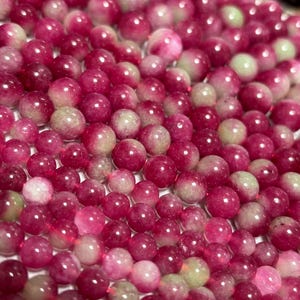 Watermelon Tourmaline Beads - Natural Stone Round Beads - 15&quot; Strand - 6/8/10mm