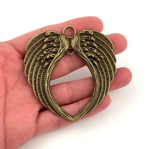 1 Engelsflügel-Verbinder-Anhänger - XL - Antik Bronze - Engelsflügel-Anhänger