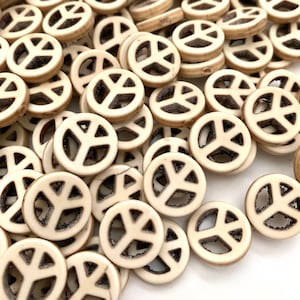 White Howlite Peace Sign - 15mm Coin Disc Beads - 16&quot; Full Strand / Approx 27 Beads
