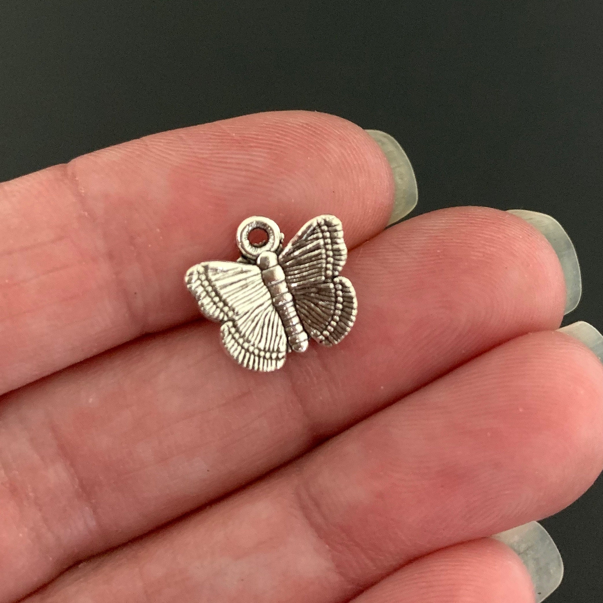 Butterfly Charms 3D Silver Finish Small butterfly charms Etsy