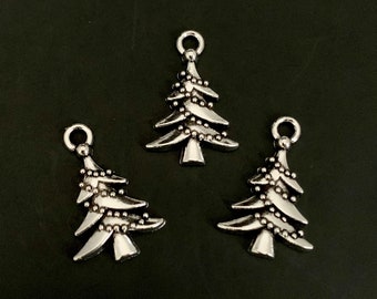 Encantos del árbol de Navidad - Acabado plateado - Encanto del árbol navideño - Encanto navideño - Encanto festivo