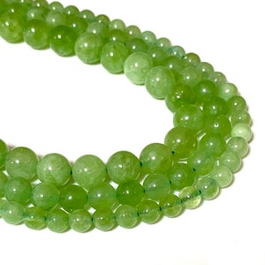 Green Peridot Natural Stone Beads - Size 6/8/10mm - One Full 15" Strand