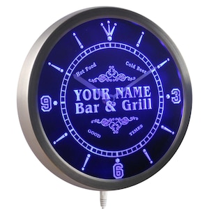 Nombre personalizado personalizado familia bar & Grill Beer Home Neon Sign LED Wall Clock ncu-tm