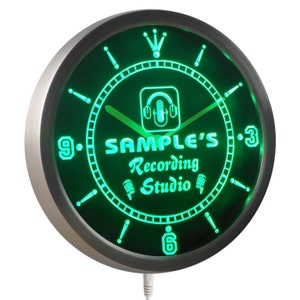 Name Personalized Custom Recording Studio Microphone Neon Sign LED Wall Clock ncqm-tm