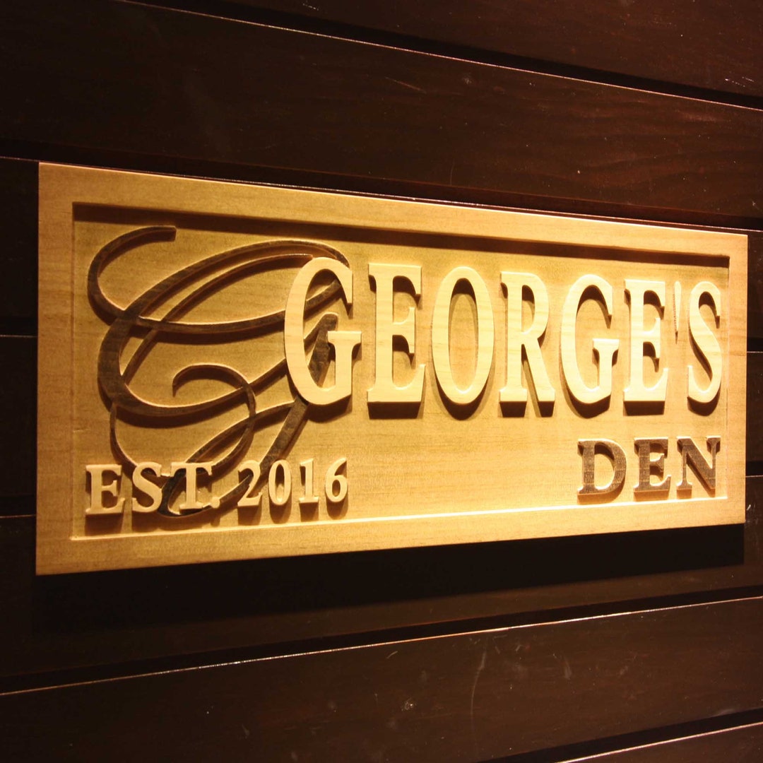 Man Den Signs Wpa0210 Name Personalized DEN Man Cave Room Decoration Wood Engraved ...