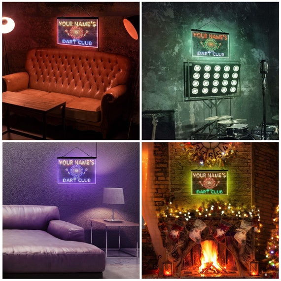 Personalized Dart Club Home Bar Tri-color LED Neon Light