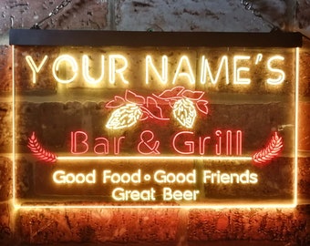 Personalized Your Name Est Year Theme Bar Grill Kitchen Beer Dual Color LED Neon Sign st6-pr1-tm