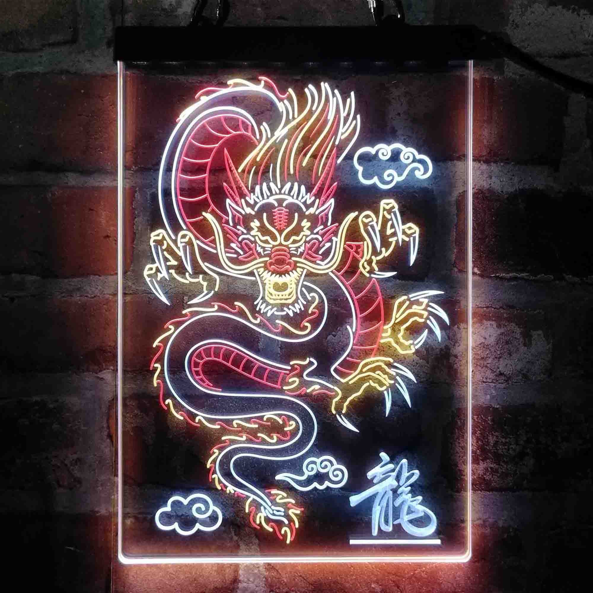 雲の中の中国の龍の文字3色LEDネオンサイン st9-i3225 - Etsy 日本