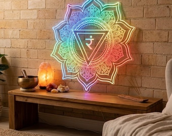 Letrero de neón LED del chakra del plexo solar Manipura Yoga Studio Arte de pared Decoración de sala de meditación Regalo espiritual Zen fnd-i0387