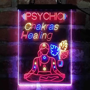 Psychic Chakras Healing Tri-color Led Neon Sign st9-i3183