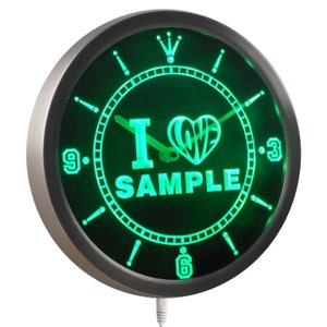 Personalized Custom I Love Series Neon Sign Neon Sign LED Wall Clock ncv-tm