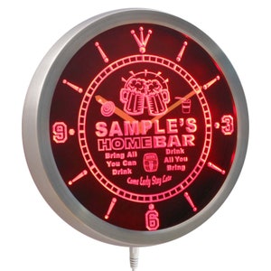 Name Personalized Custom Family Home Brew Mug Cheers Neon Sign LED Wall Clock ncq-tm