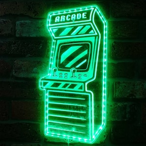 Arcade Game Room TV Video RGB Dynamic Glam LED Sign - Cut-to-Edge Shape - Smart 3D Wall Decoration - Multicolor st06-fnd-i0055-c
