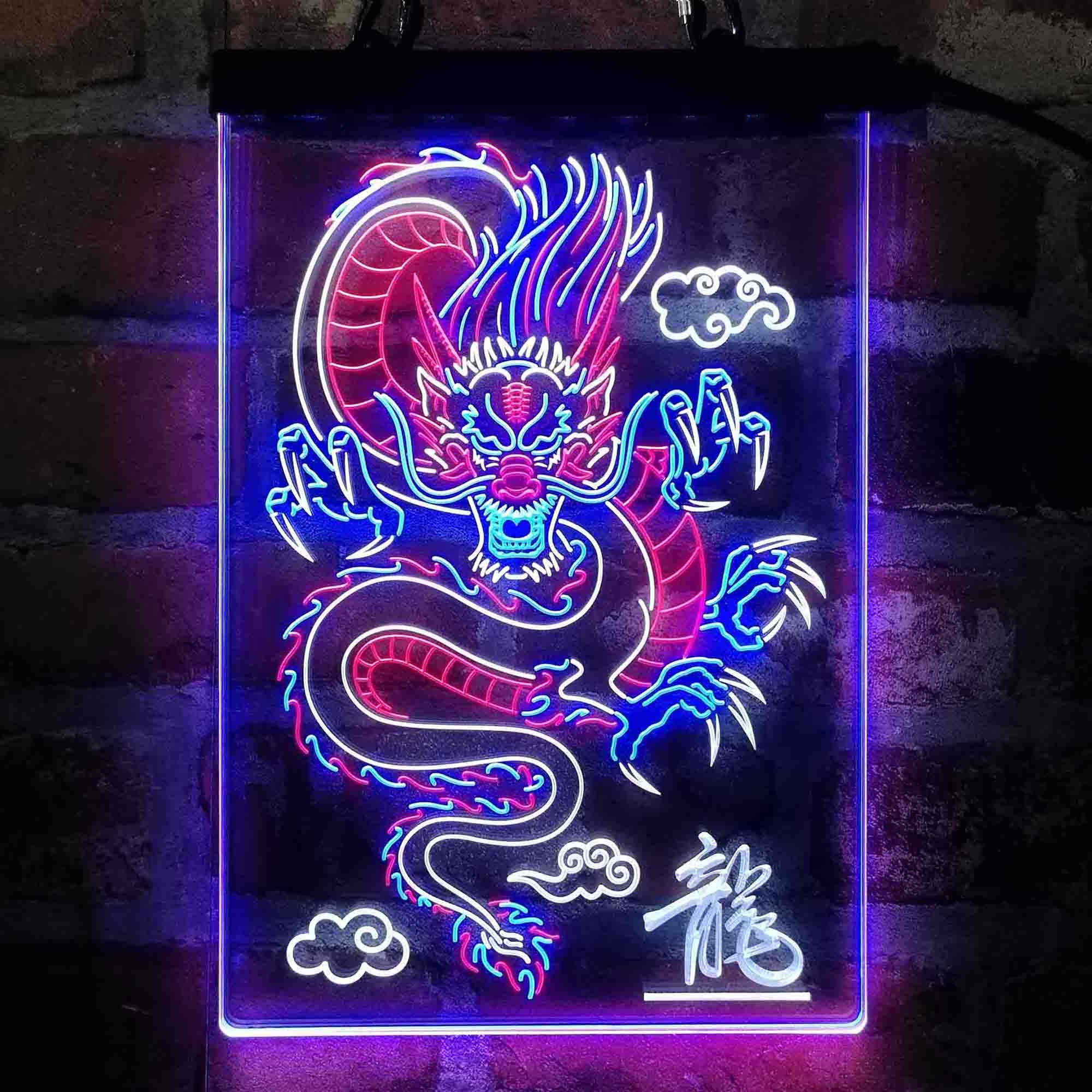 雲の中の中国の龍の文字3色LEDネオンサイン st9-i3225 - Etsy 日本