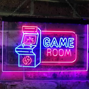 Game Room Arcade TV Man Cave Bar Club Dual Color LED Neon Sign st6-j2850