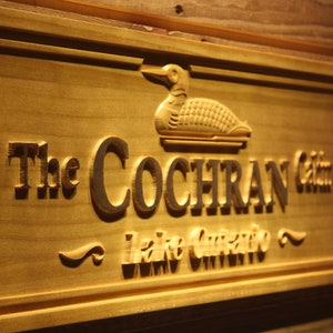 wpa0418 CABIN Name Personalized Duck Lake Home Decor Wood Engraved Wooden Sign