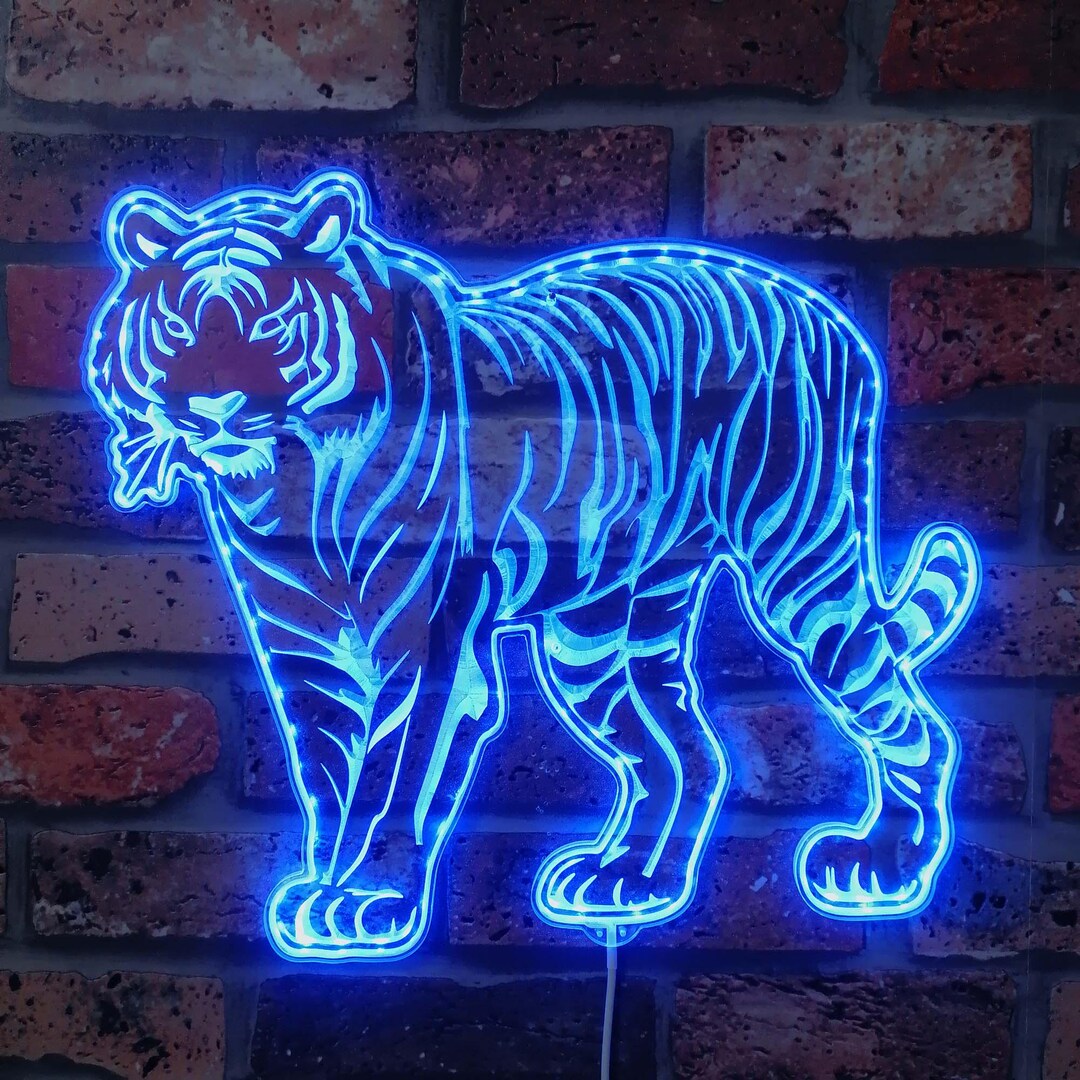Rgb Tiger Bengal Tiger Stand RGB Dynamic Glam LED Sign Cut-to-edge Shape Smart 3D ...