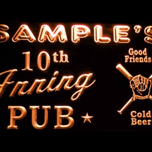 Name Personalized Custom Baseball Inning Bar Beer Neon Sign st3-po-tm