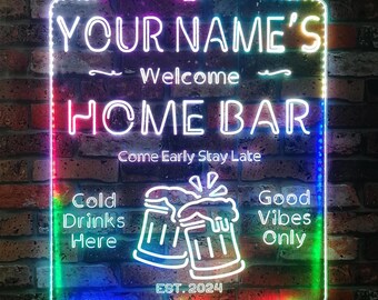 Personalisiertes LED-Barleuchtschild – Individueller Name & Jahr Für Bar, Keller Oder Lounge
