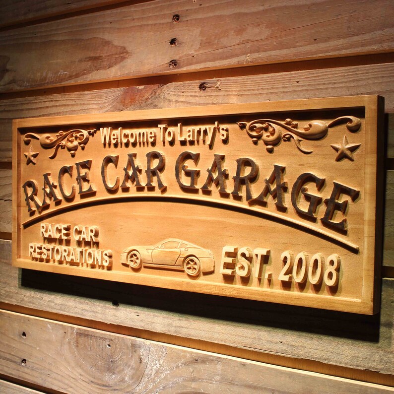 Wpa0405 MUSCLE CAR GARAGE Name Personalized With Est. Year Etsy