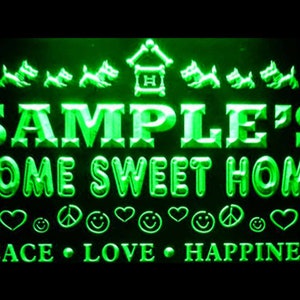Name Personalized Custom Home Sweet Home Scottie Peace Love Neon Sign st3-ta-tm