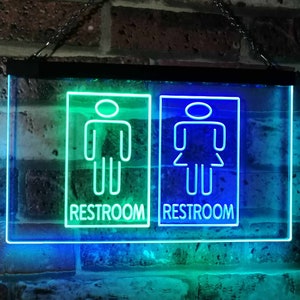 Restroom Male Female Boy Girl Toilet Dual Color LED Neon Sign - Etsy
