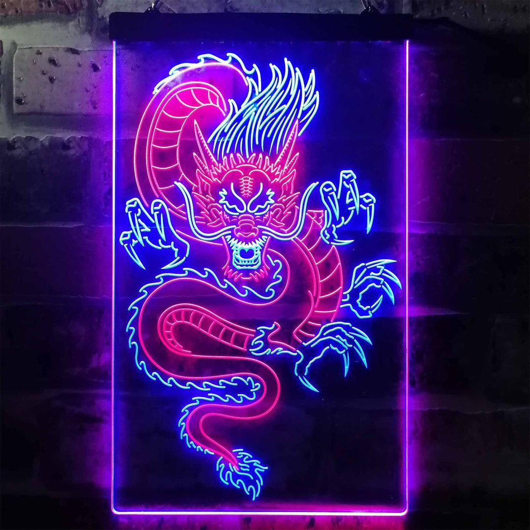 Chinese Dragon Room Display Dual Color LED Neon Sign St6