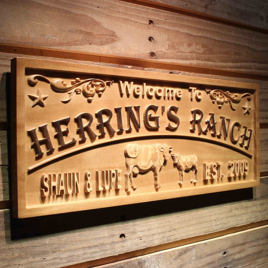 Wpa0451 Name Personalized Ranch Farm Cows First Last Names Housewarming ...