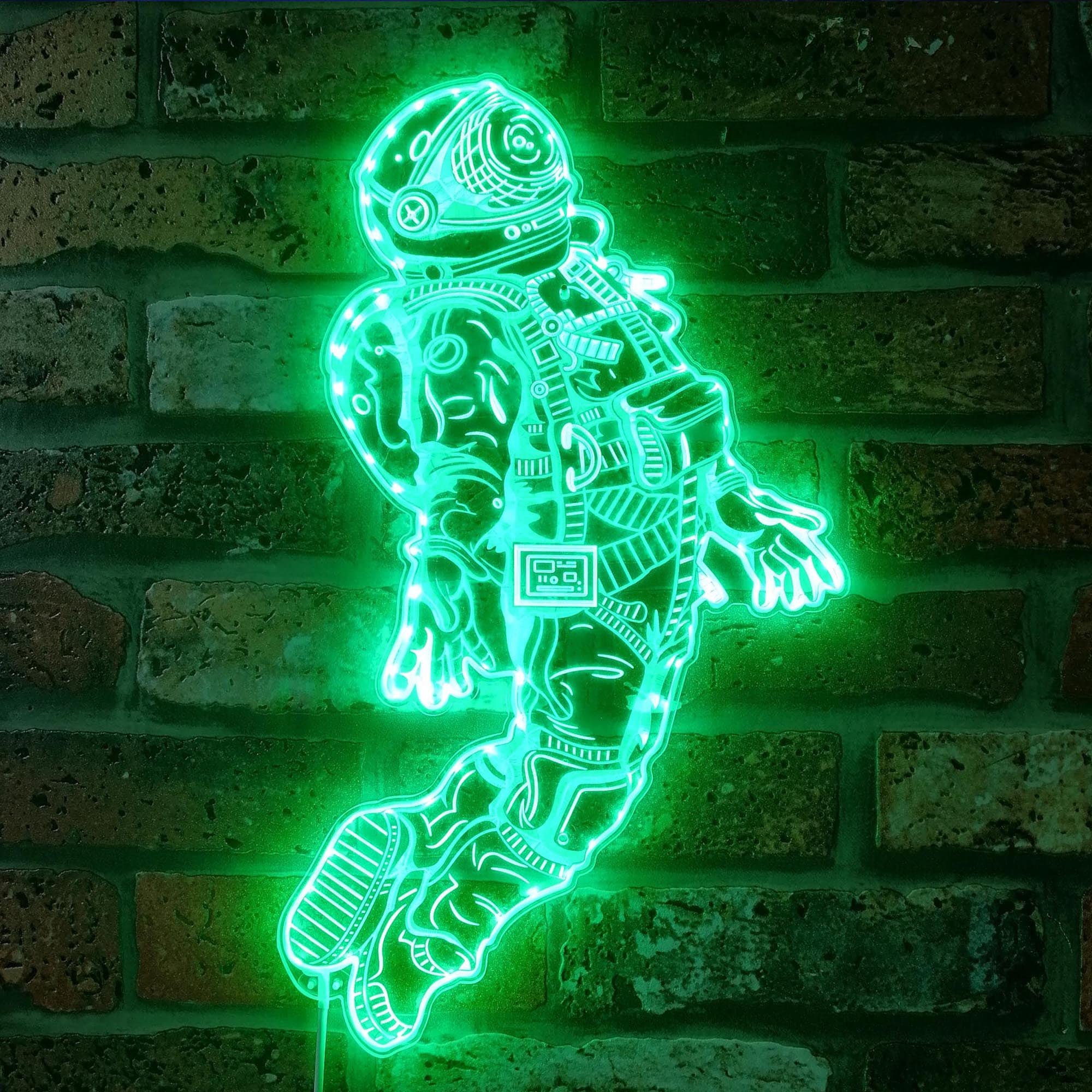 Astronaut Space Man Cave Game Room RGB Dynamic Glam LED Sign - Cut