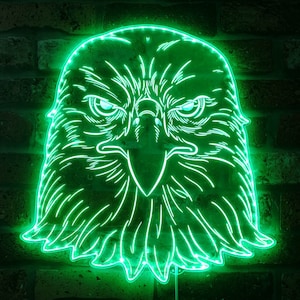 Panneau LED Falcon Eagle Head Bird RGB Dynamic Glam – Forme découpée – Décoration murale 3D intelligente – Lumière dynamique multicolore st06-fnd-i0072-c