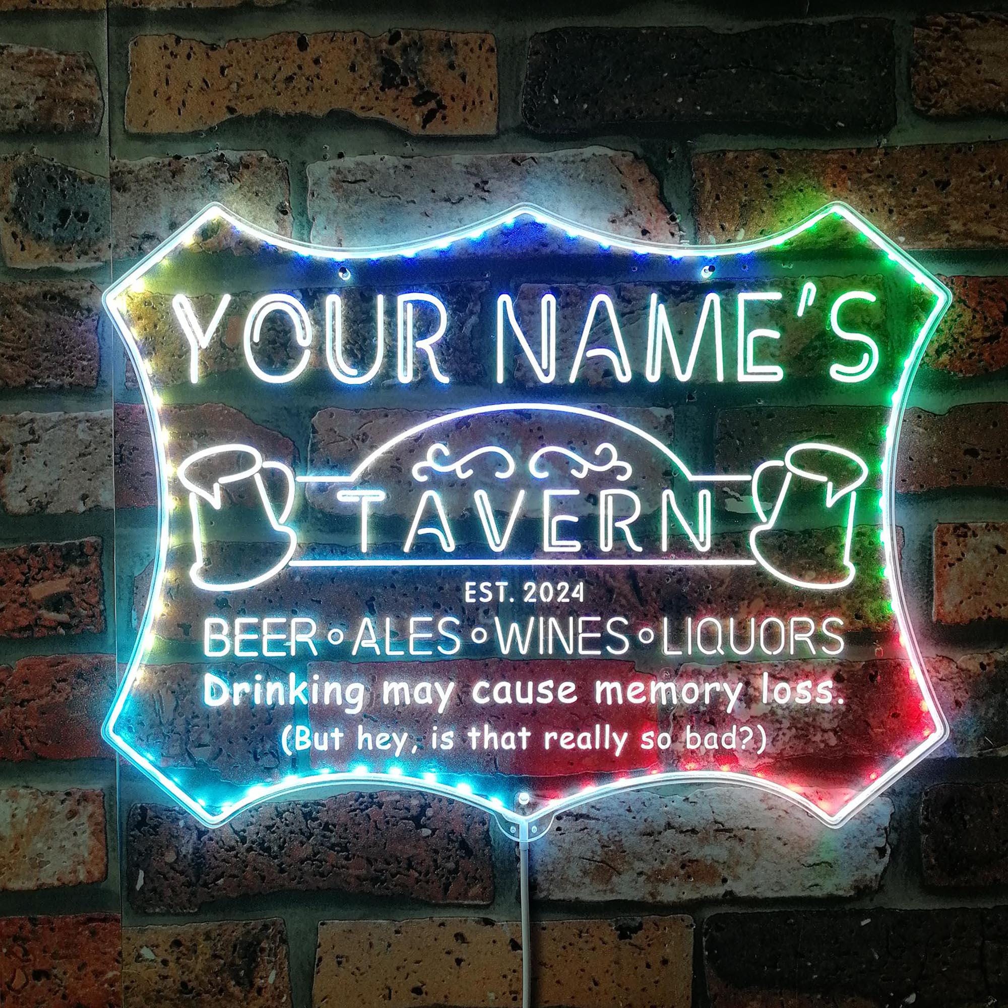 Personalized Name & Year LED Neon Sign – Home Bar Beer Decor 24x16 Inch