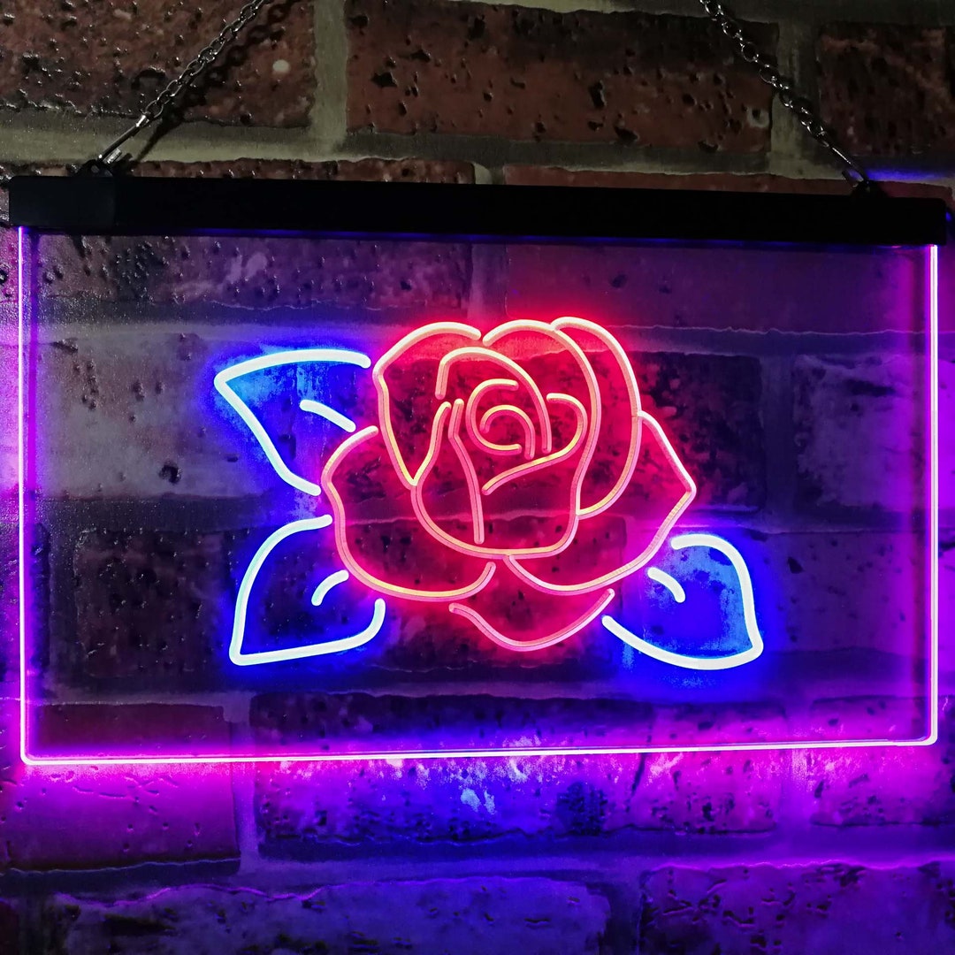 Rose Flower Home Decor Dual Color LED Neon Sign St6-i2095 - Etsy
