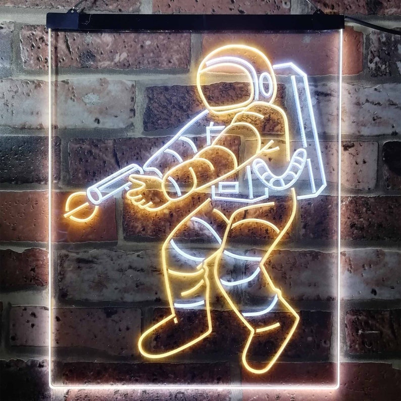 Astronaut Space Rocket Shuttle Kid Room Dual Color LED Neon | Etsy