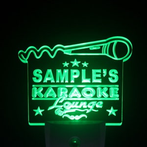 Name Personalized Custom Karaoke Lounge Bar Beer Day/ Night Sensor LED Sign wspk-tm