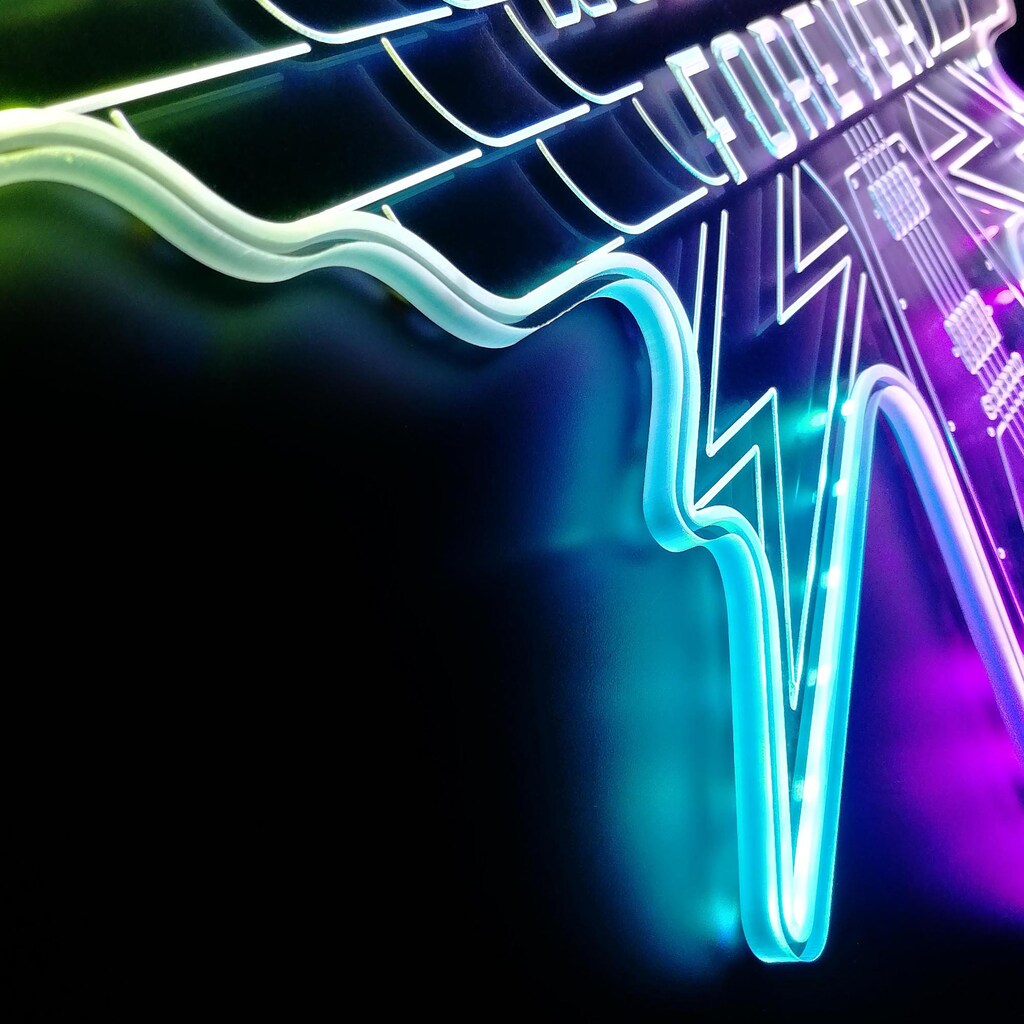 ADVPRO Insegna LED Rock Forever Brick Lightning - Dinamica RGB Programmabile Per Camerette E Locali