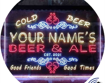 Insegna Al Neon Cowboys Beer Bar - Luce LED Fatta A Mano 43 Cm, Tubo In Silicone, Decorazione Da Parete Per Pub, Camera, Ufficio - 2